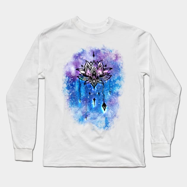 Watercolor Lotus Long Sleeve T-Shirt by kriss_
